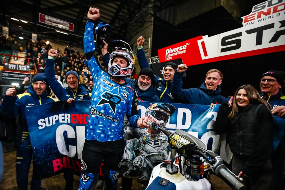 Billy Bolt crowned 2026 FIM SuperEnduro World Champion on home